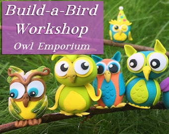 Create Adorable Owls in Polymer Clay-Build-a-Bird Workshop-Downloadable VIDEO Tutorial