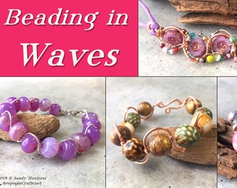 Organic Wire Bead Weaving With a Loom-Downloadable VIDEO Tutorial-Learn loom beading wwire a simple wire hook clasp /& wire embellishments