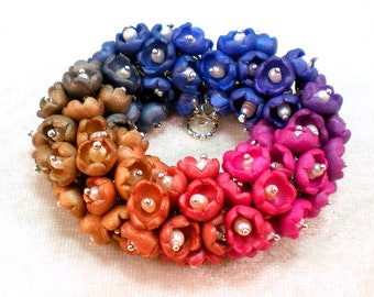 Ombré Flowers Bracelet-Polymer Clay Color Blend Technique-Downloadable PDF Tutorial