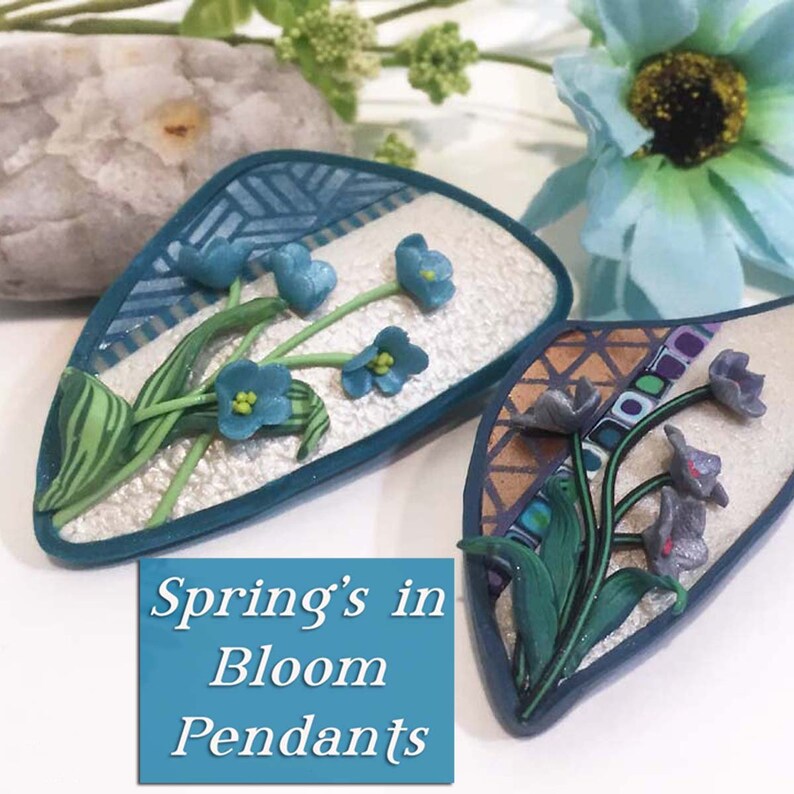 Spring's in Bloom Polymer Clay Pendants Downloadable Etsy