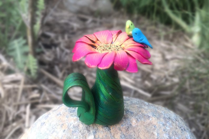 Fairy Garden Birdbath in Polymer Clay-Downloadable PDF Tutorial image 3