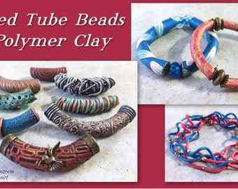 Curved Tube Beads In Polymer Clay- Downloadable VIDEO Tutorial