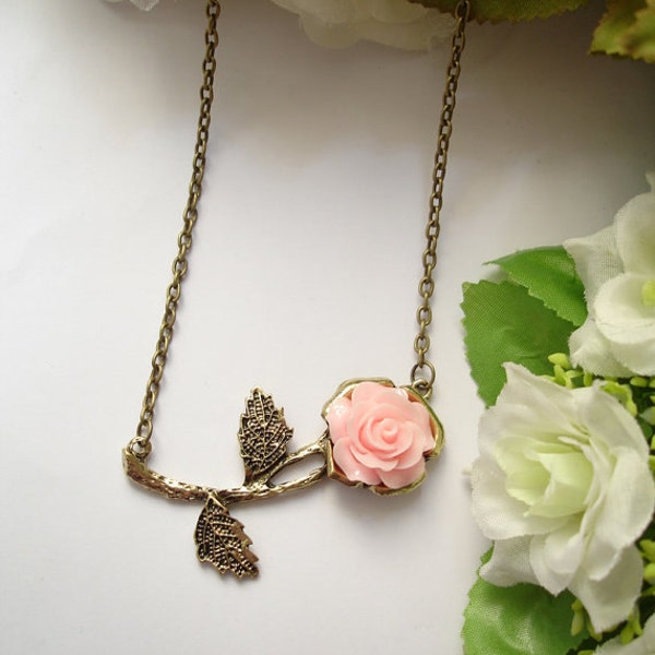 Pink Flower Necklace