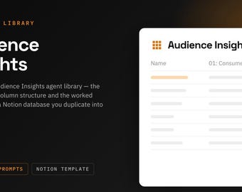 Audience Insights Notion Template | 12 AI Agent Prompts | ChatGPT and Claude Prompt Library