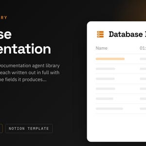 Database Documentation Notion Template | 11 AI Agent Prompts | ChatGPT and Claude Prompt Library