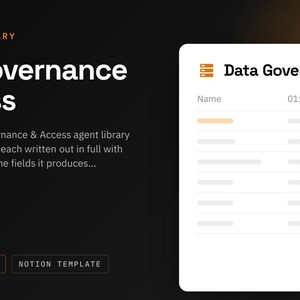 Data Governance & Access Notion Template | 11 AI Agent Prompts for Database | ChatGPT and Claude Prompt Library