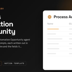 Process Automation Opportunity Notion Template | 20 AI Agent Prompts for Operations | ChatGPT and Claude Prompt Library