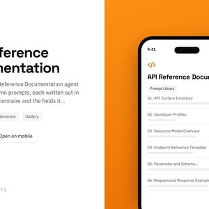API Reference Documentation Notion template: mobile view