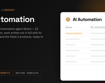 AI Automation Notion Template | 32 AI Agent Prompts for Operations | ChatGPT and Claude Prompt Library