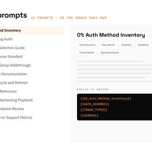 Authentication & Error Guide Notion template: prompts view