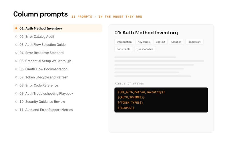 Authentication & Error Guide Notion template: prompts view