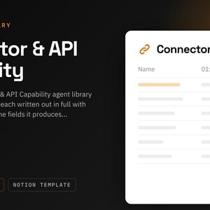 Connector & API Capability Notion Template | 18 AI Agent Prompts for Workflows | ChatGPT and Claude Prompt Library