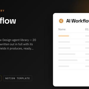 AI Workflow Design Notion Template | 20 AI Agent Prompts for Operations | ChatGPT and Claude Prompt Library