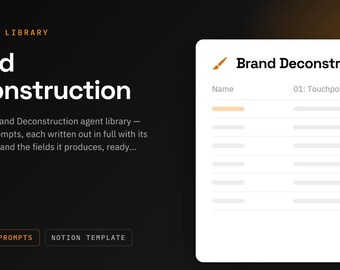 Brand Deconstruction Notion Template | 11 AI Agent Prompts for Creative | ChatGPT and Claude Prompt Library