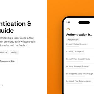 Authentication & Error Guide Notion template: mobile view