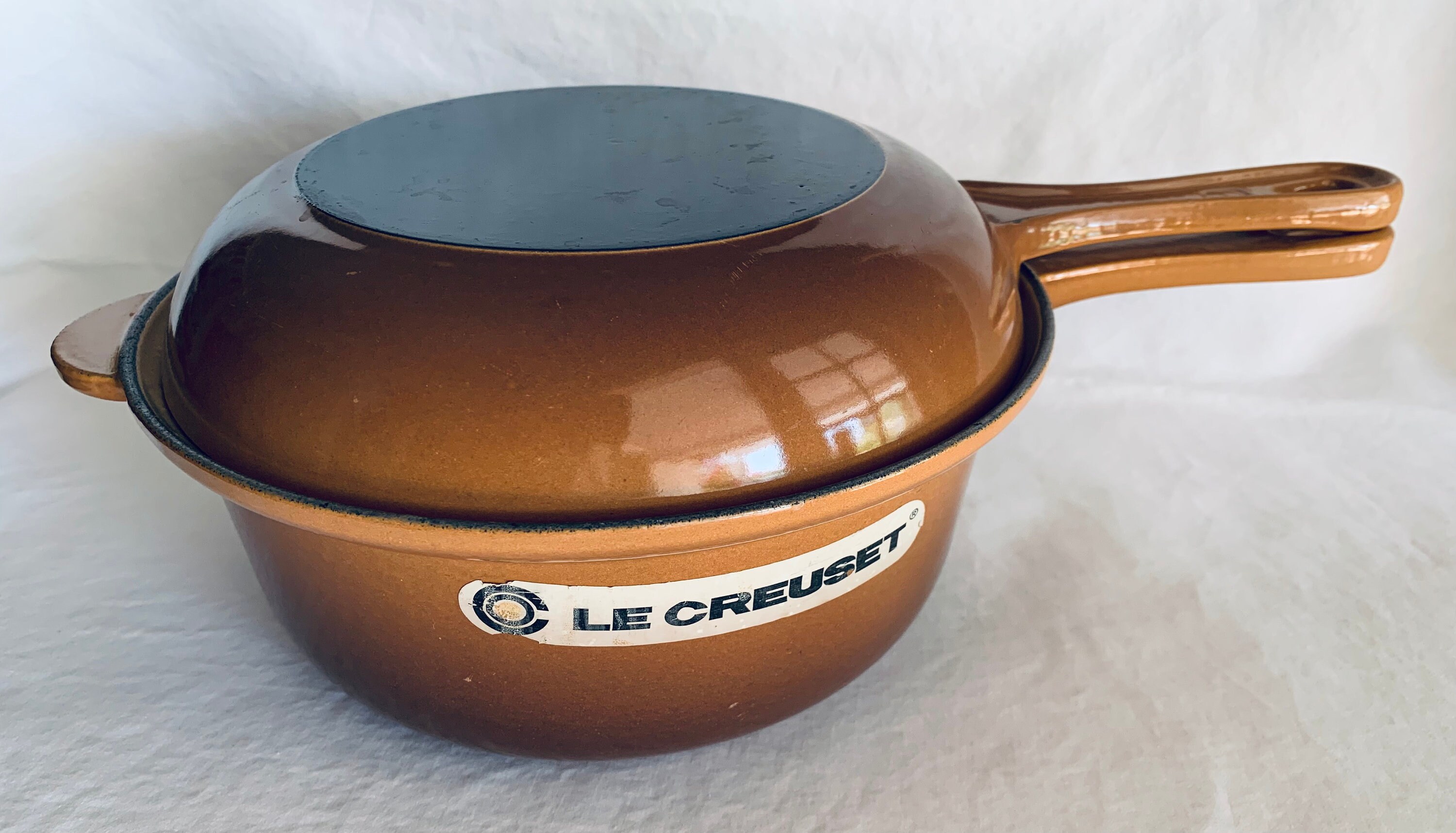 Vintage Le Creuset Enamel Cast Iron 22 Pot Sauce Pan Skillet Etsy