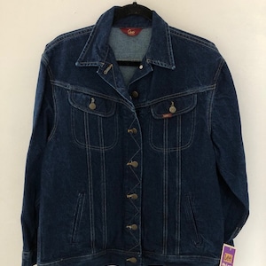 vintage ms. lee denim jean jacket womens size 11/12 deadstock NWT 90s made in USA