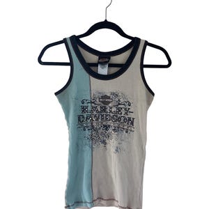 vintage harley davidson tank top shirt womens size medium 00s y2k made in USA