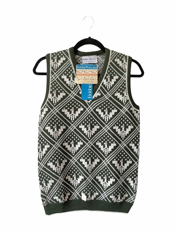 vintage bobbie brooks sweater vest womens size 38… - image 1