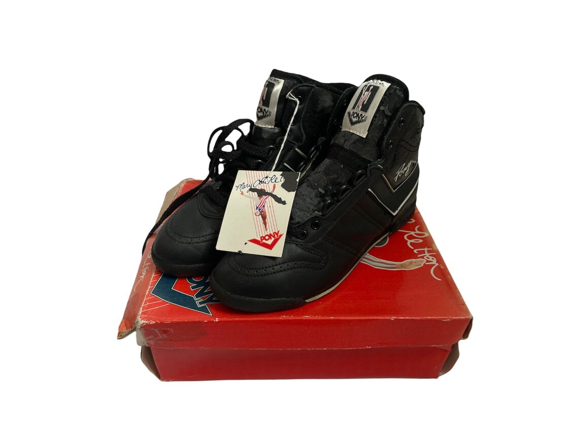 vintage pony mary lou retton hi top sneakers shoes womens size 5.5 deadstock NIB 1984, foto 1 di 5