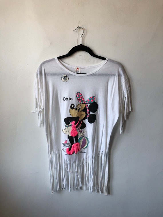 vintage minnie mouse ohio fringe t-shirt women’s … - image 1