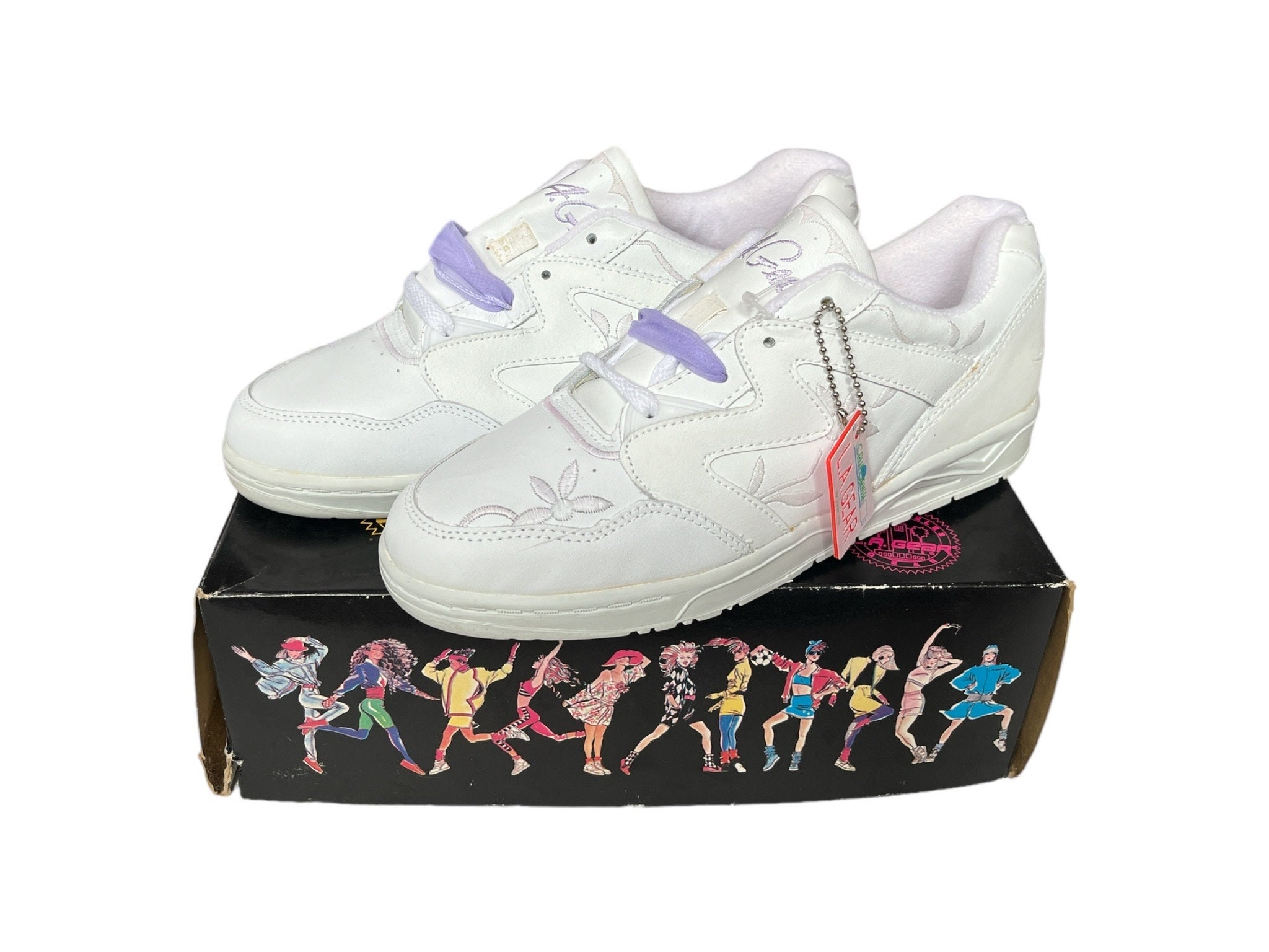 Skechers L.A. Gear Retro Pink and White High Top Sneakers Size