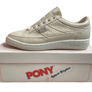 vintage pony preference leather sneakers shoes womens size 7 deadstock NIB 80s