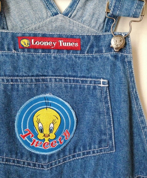 Vintage Tweety Bird Looney Tunes Denim Overalls Gi