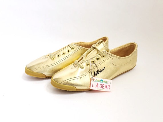 shiny gold shoes