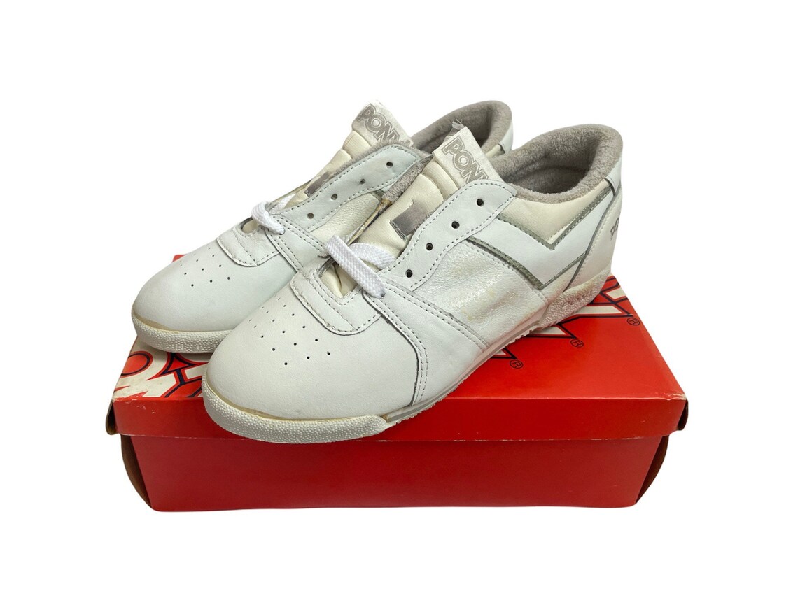 vintage pony toner II lo tops sneakers shoes womens size 6.5 deadstock NIB 1984, foto 2 di 5