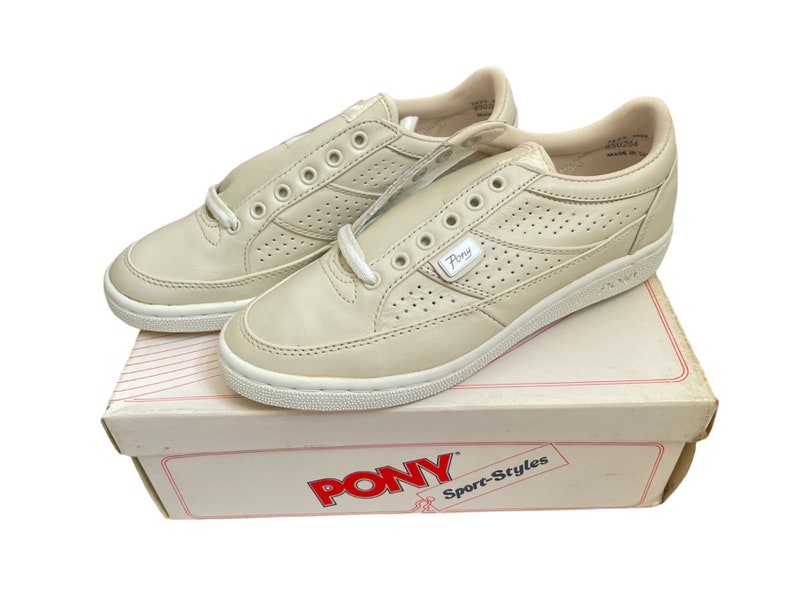 vintage pony preference leather sneakers shoes womens size 7.5 deadstock NIB 80s image 3