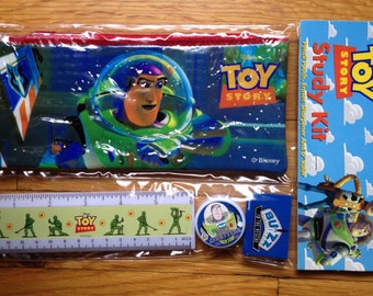 Toy Story Buzz Lightyear Pencil Pouch Study Kit 1990s Deadstock