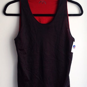 Deadstock Russell Black And Red Reversible Jersey Tank Youth Medium 90s image 1