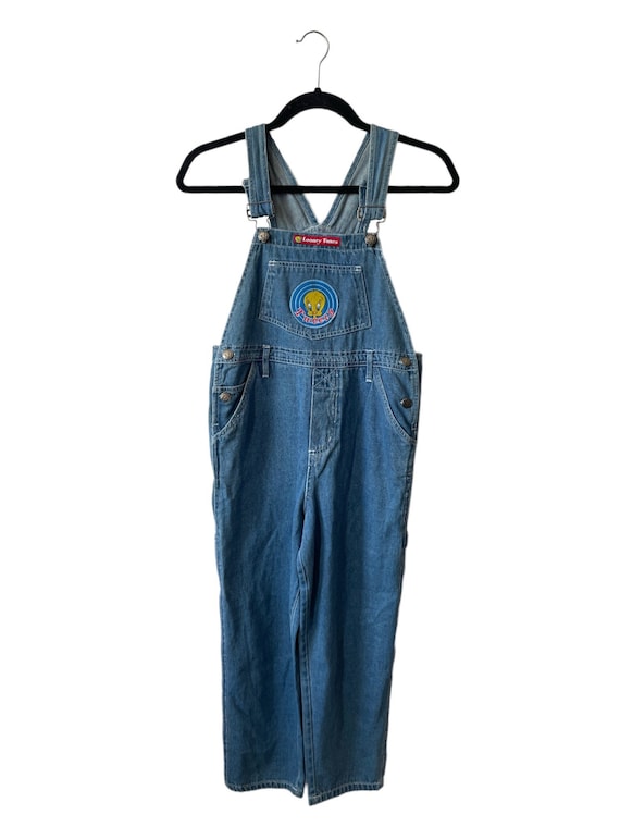 vintage youth tweety bird looney tunes denim overa