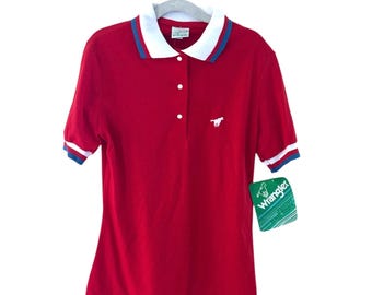 vintage wrangler polo shirt juniors womens size small deadstock 80s NWT made in USA