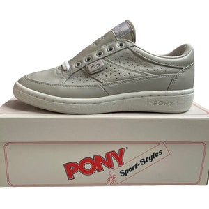 vintage pony preference leather sneakers shoes womens size 7 deadstock NIB 80s