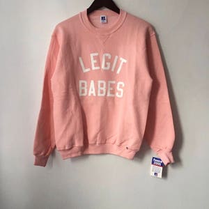 Legit Babes X Russell Athletic Crewneck Sweatshirt Adult Size M Deadstock NWT 90s Made in USA