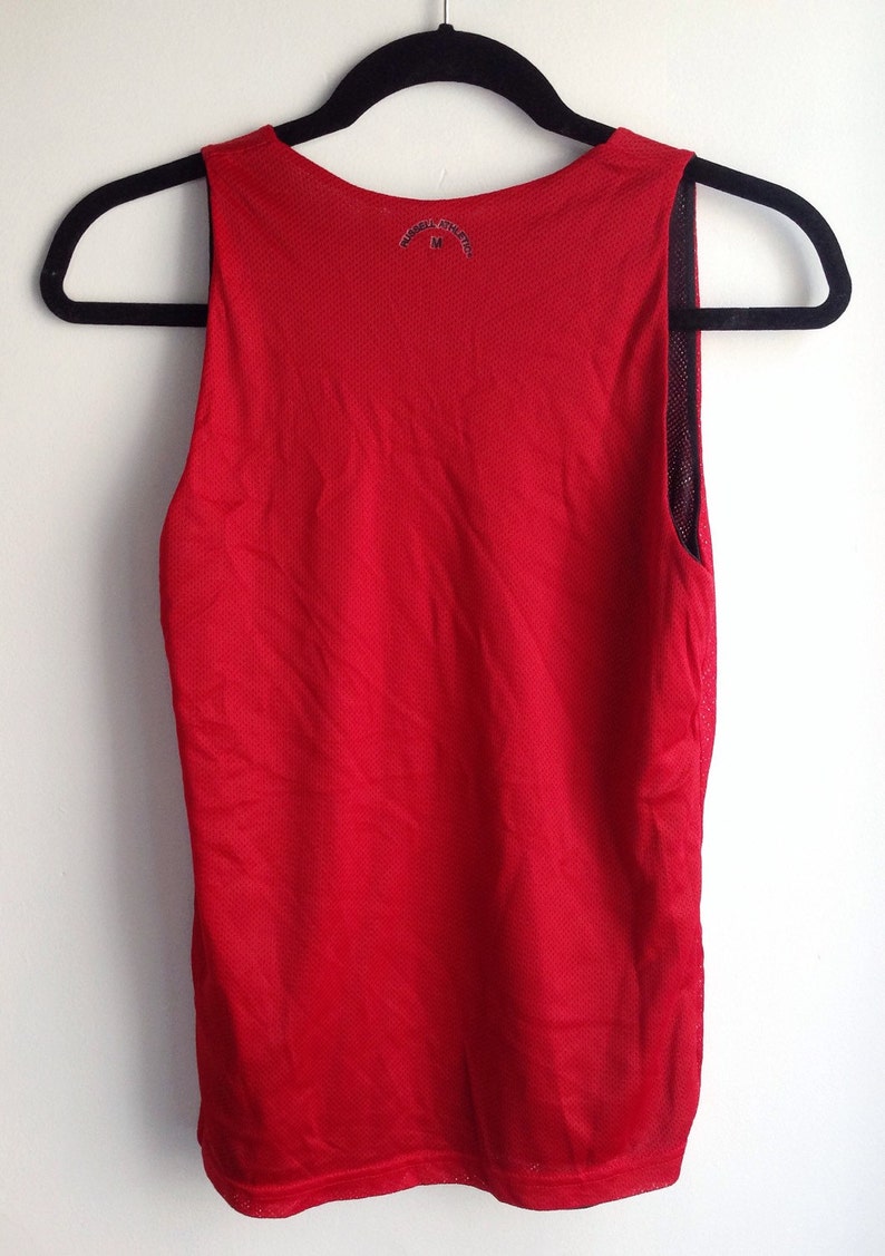 Deadstock Russell Black And Red Reversible Jersey Tank Youth Medium 90s image 4