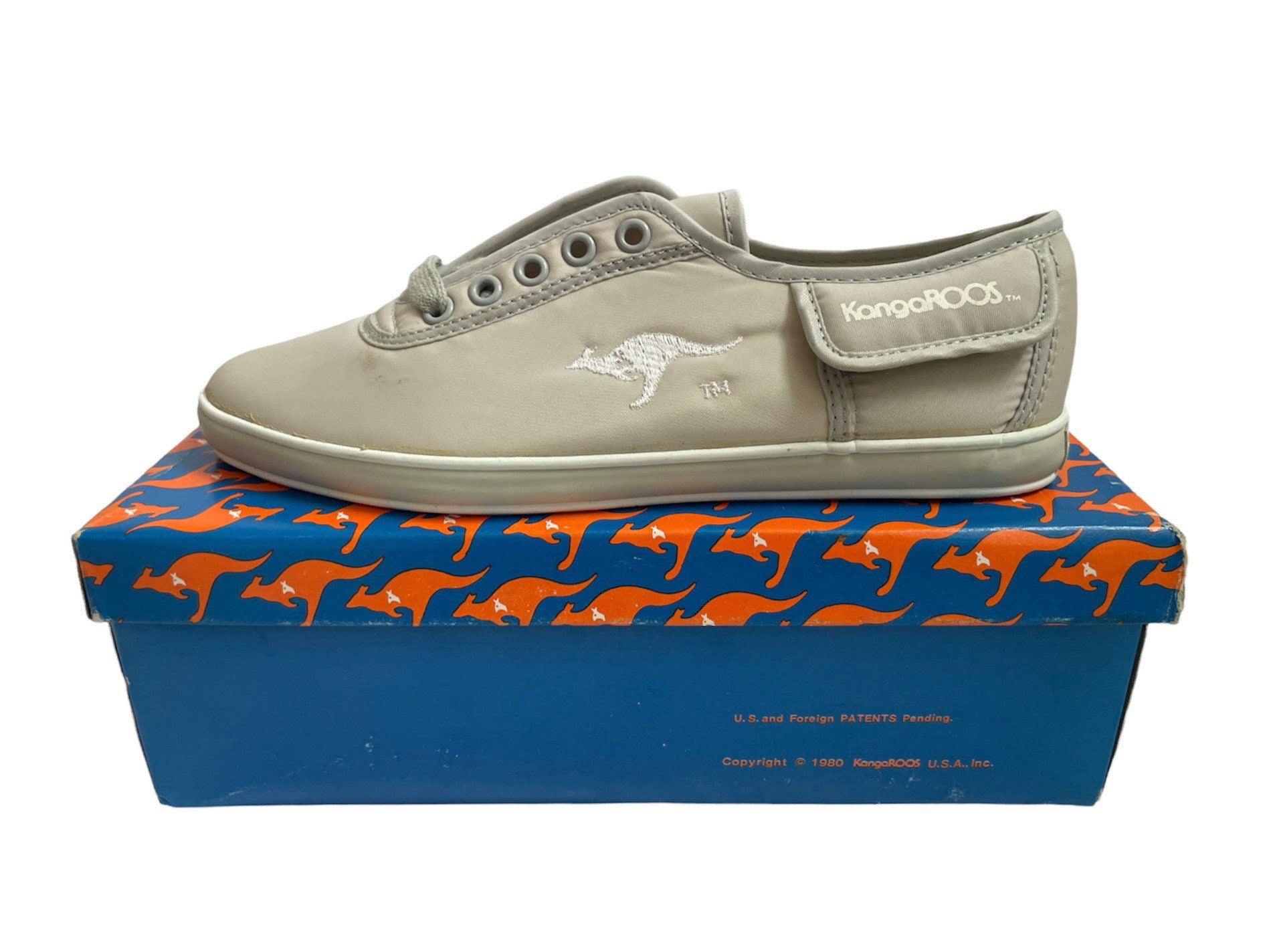 Vtg 80s KangaRoos Tennis Shoes 4 NOS with Box Navy Blue EOG 6261 Pocket