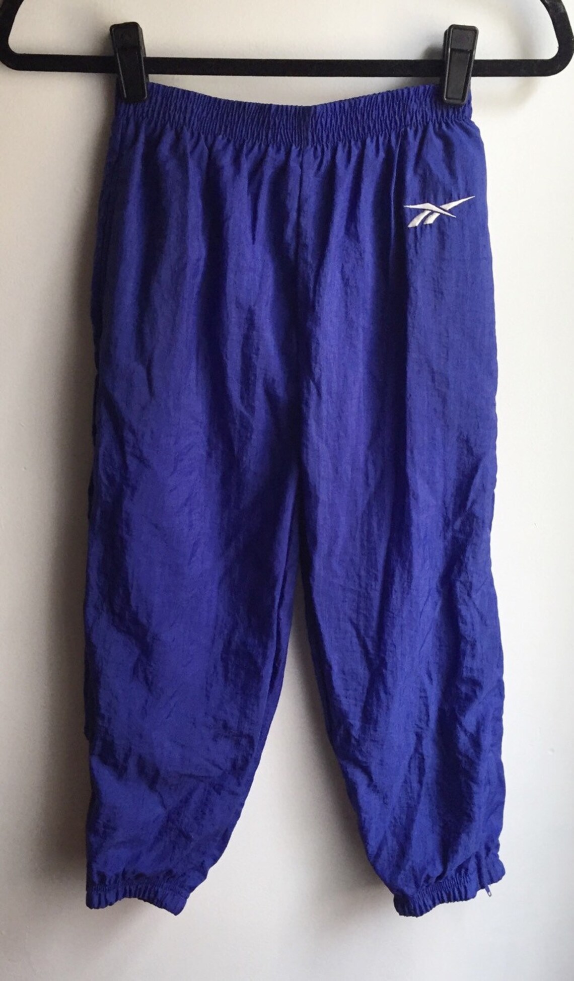 Deadstock Reebok Swishy Pants Windbreaker Pants Royal Blue White 1990s
