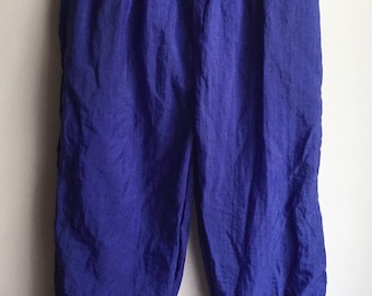 Deadstock Reebok Swishy Pants Windbreaker Pants Royal Blue White 1990s Size Boys Large Deadstock NOS