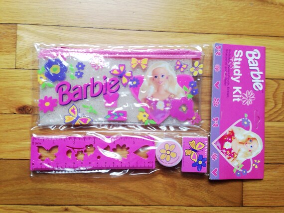 feel the barbie pencil box and craft kit