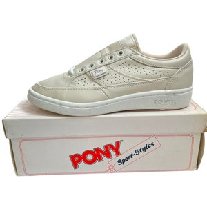 vintage pony preference leather sneakers shoes womens size 7.5 deadstock NIB 80s image 1