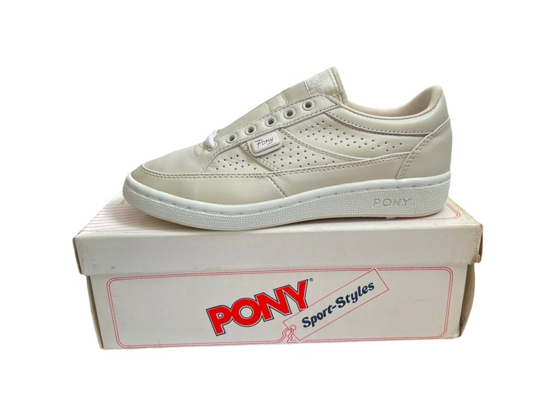 vintage pony preference leather sneakers shoes womens size 7.5 deadstock NIB 80s image 1