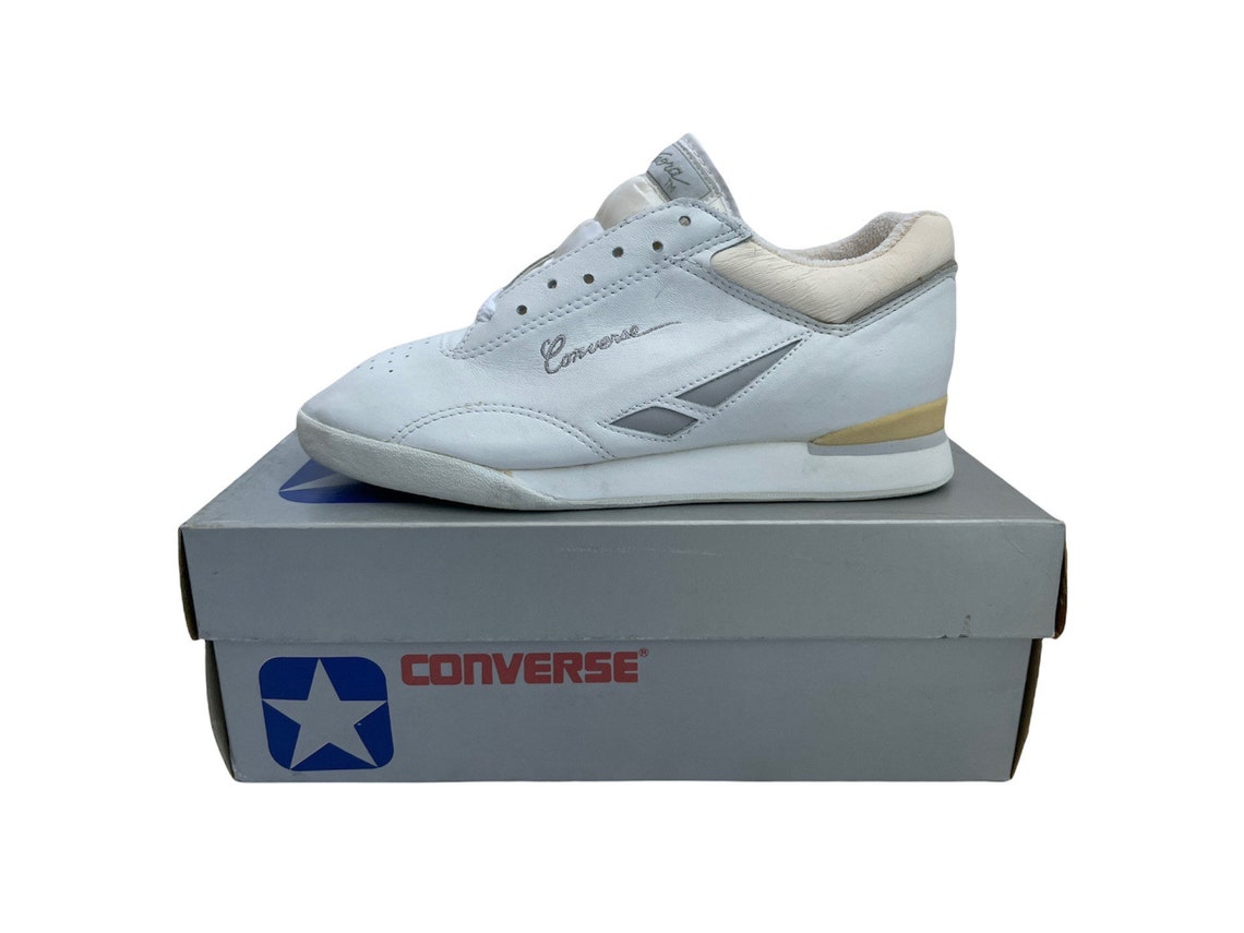vintage converse aurora leather sneakers shoes womens size 6.5 deadstock NIB 80s, foto 1 di 5