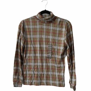 vintage basic editions plaid turtleneck womens size small deadstock NWT 90s