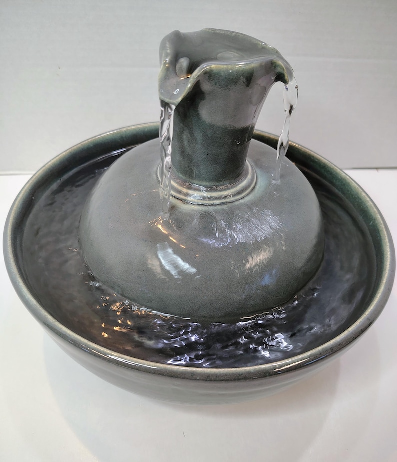 Ceramic Cat Fountain, Pet Fountain, Meditation Fountain