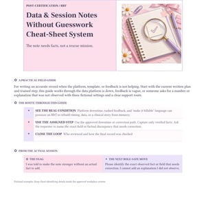 RBT Data and Session Notes Cheat Sheets | Printable PDF