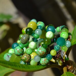 Green Goddess, Chunky and Fun Wrap Around Bracelet, Gemstone, Beaded Bracelet, St Patricks Day Bracelet image 4