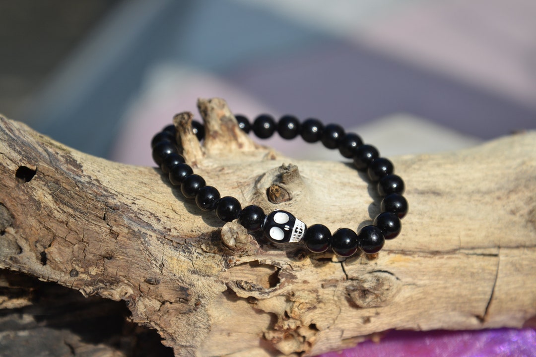 Homoyoyo Bracciale Con Perline Forma Di Teschio Accessorio Di Moda Per Halloween Bracciale Unisex Stile Punk Decorazione Per Polso Per Feste e Occasioni Speciali